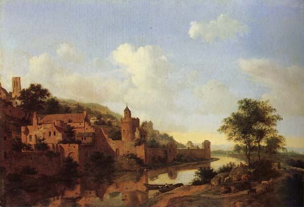 A Fortified Castle on a Riverbank